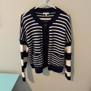 Madewell Blue and White Striped Cardigan